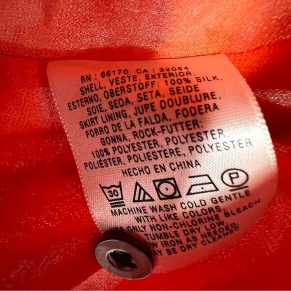 Anthropologie Maeve Silk Orange Floral Fit & Flare Dress Women’s 4 Pockets - Picture 4 of 4